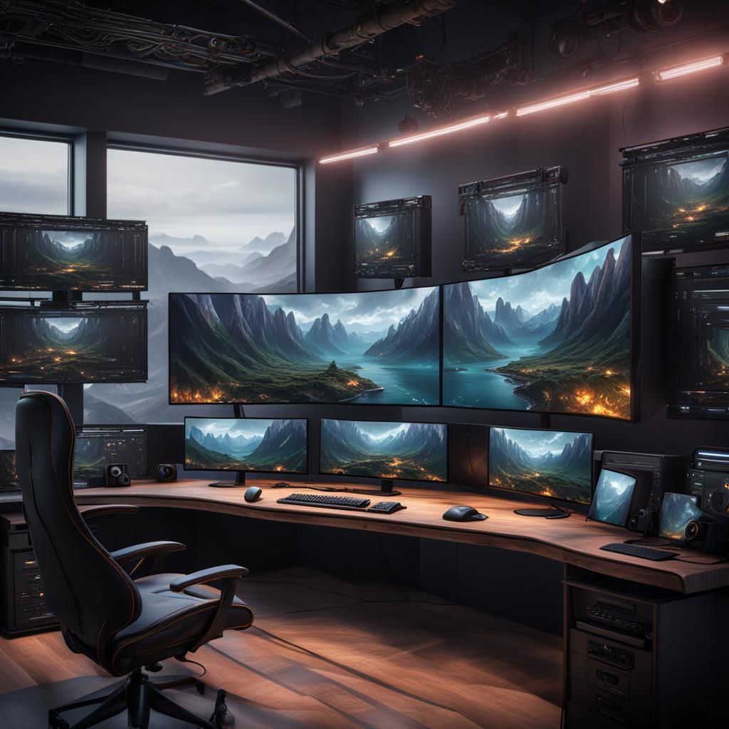 Ultimate Computer Setup: Detailed Matte Painting