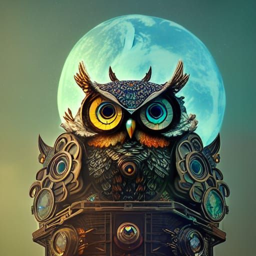 Steampunk Owl: Hyperdetailed Photoshop Photo Manipulation