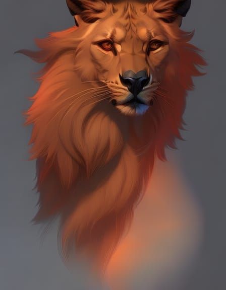 Lion Bear Hybrid Portrait in Detailed Digital Art