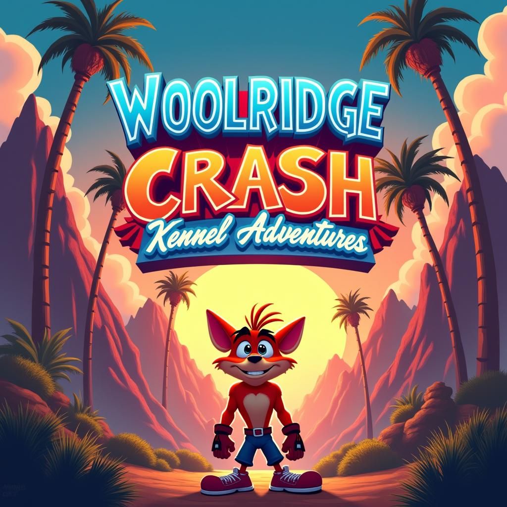 Dynamic Cartoon Character in Animated Adventure Scene