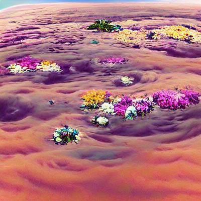 Skyscraper on Flower Planet: A Sci-Fi Dream