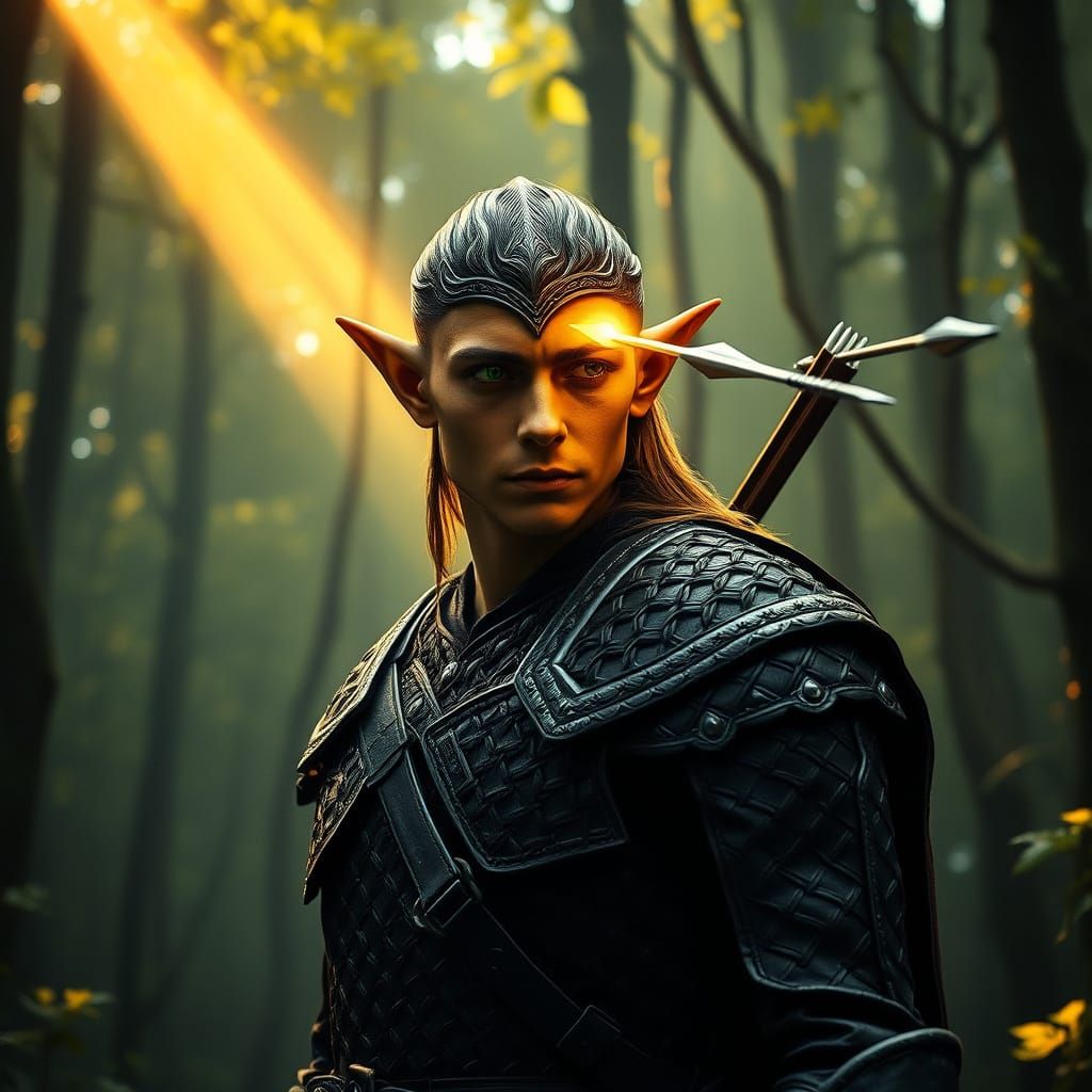 Elf in Peril Amidst Whisking Arrow