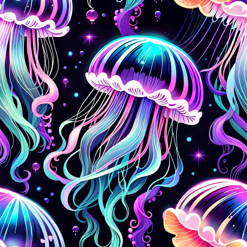 Pastel Goth Jellyfish Icon Digital Art
