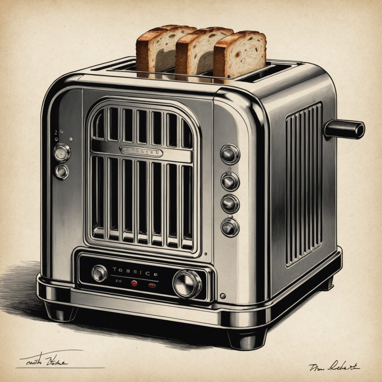 Art Deco Toaster Sketch