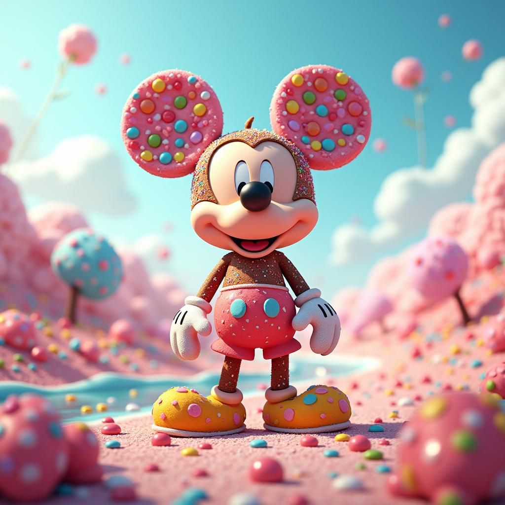 Candy Mickey Mouse in Dreamy Landscape