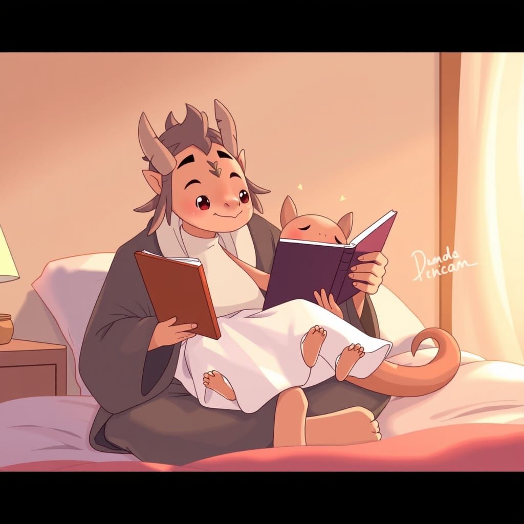 Baby Dragon's Bedtime Story in Anime Style