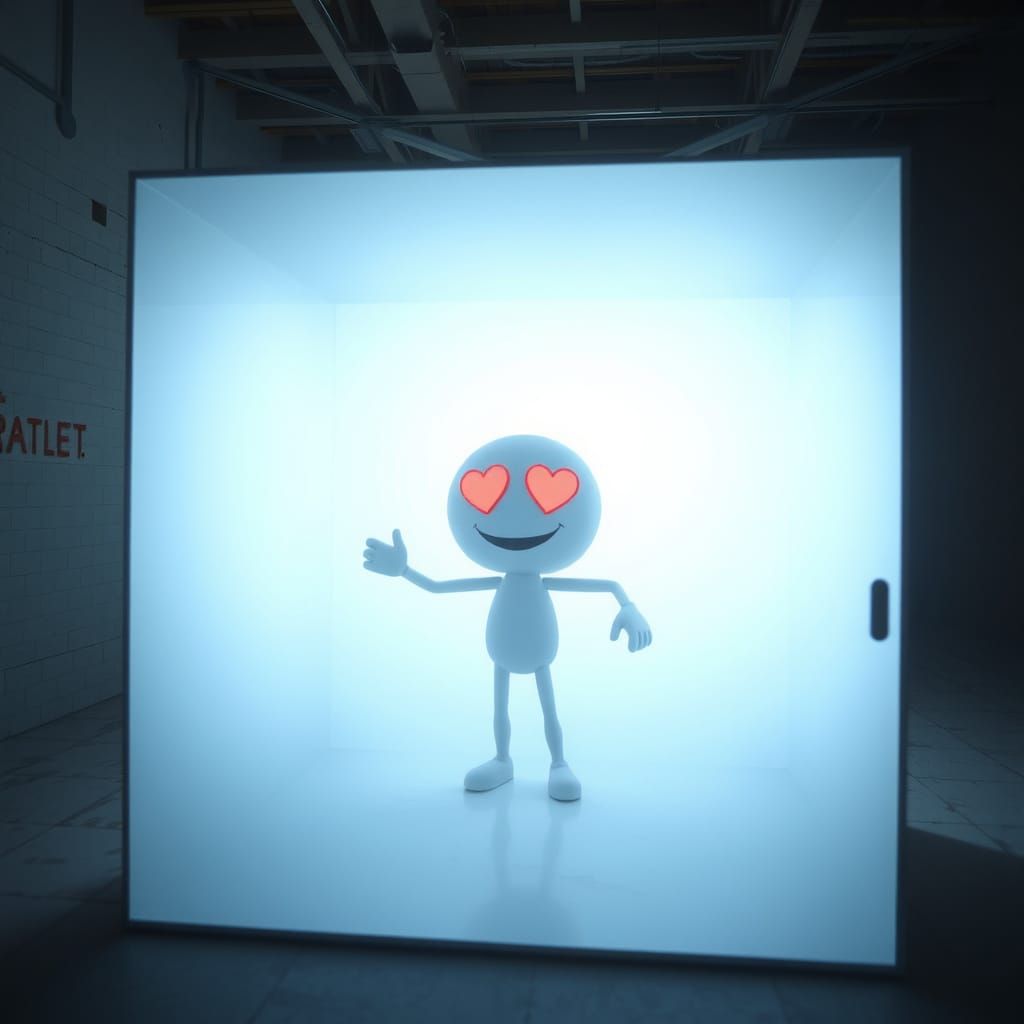 mysterious heart-eyes smiley character