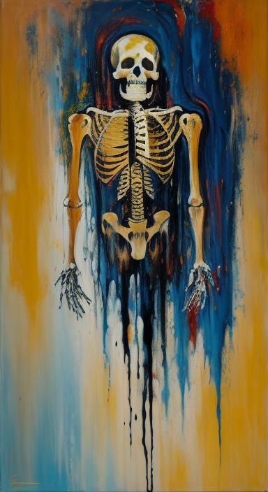 Surreal Face in Expressionist Oil Painting