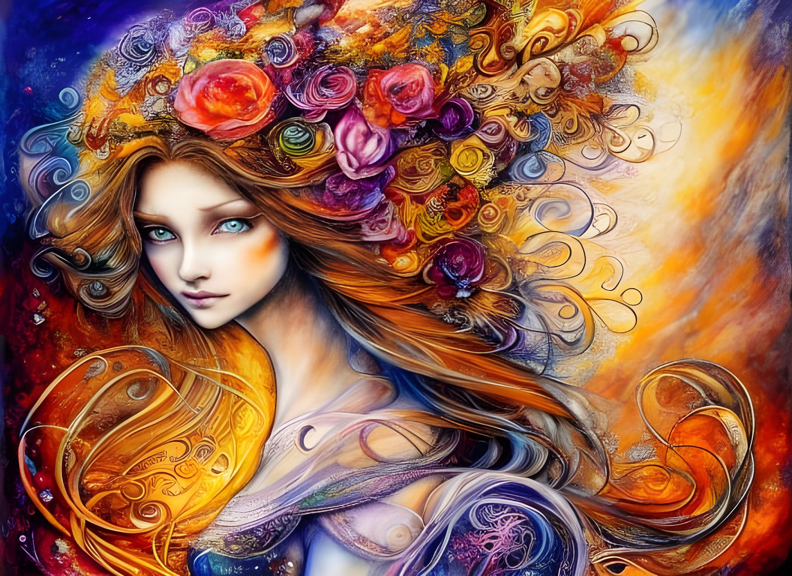Ethereal Fantasy Art in Josephine Wall Style