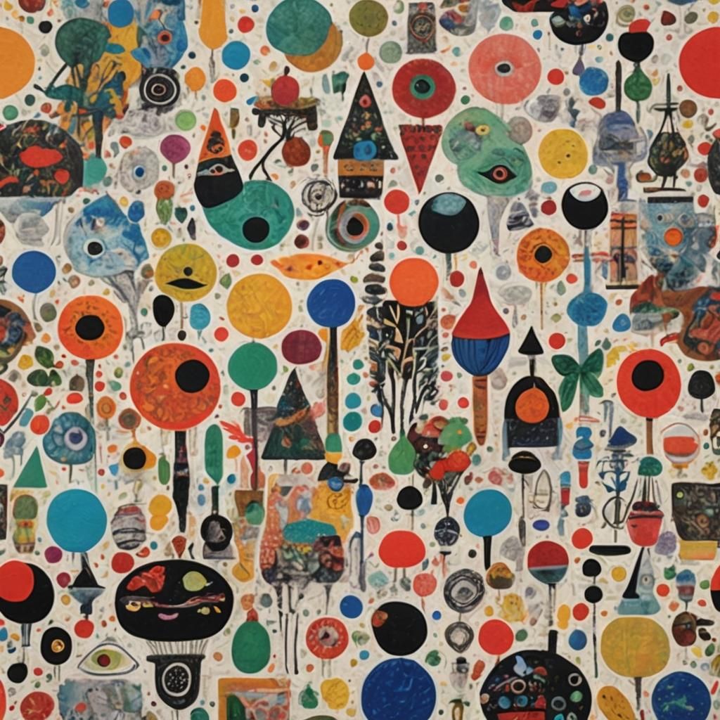 Surreal Mixed Media Maximalism on Linen