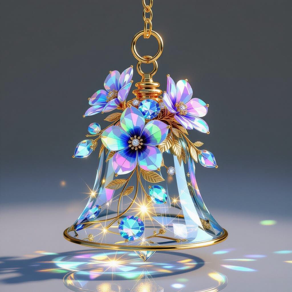 3D Broken Glass Bell Flower Digital Art