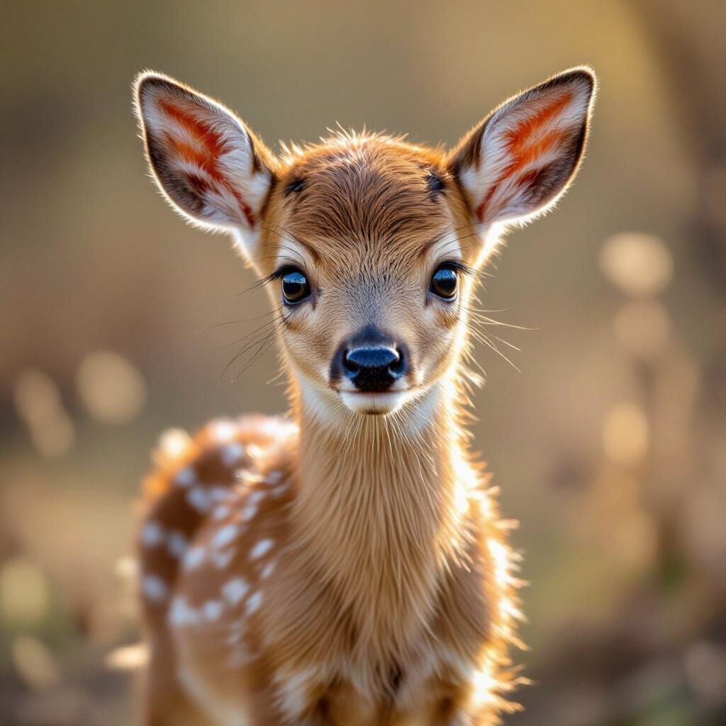 Realistic Baby Deer Portrait with Cinematic Lighting