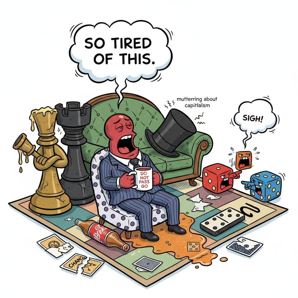 Bored Game Pieces in a Cartoon Style