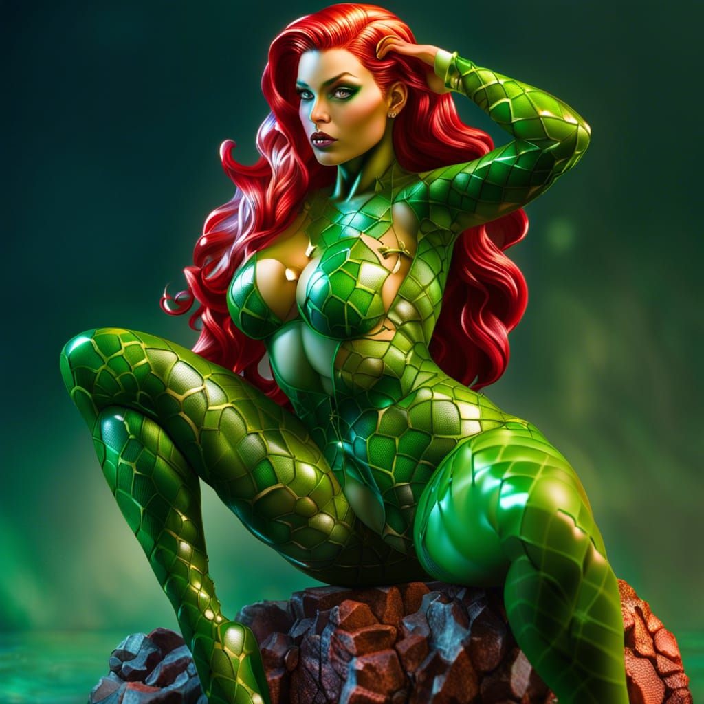 Hyperrealistic Poison Ivy in Wet Bikini
