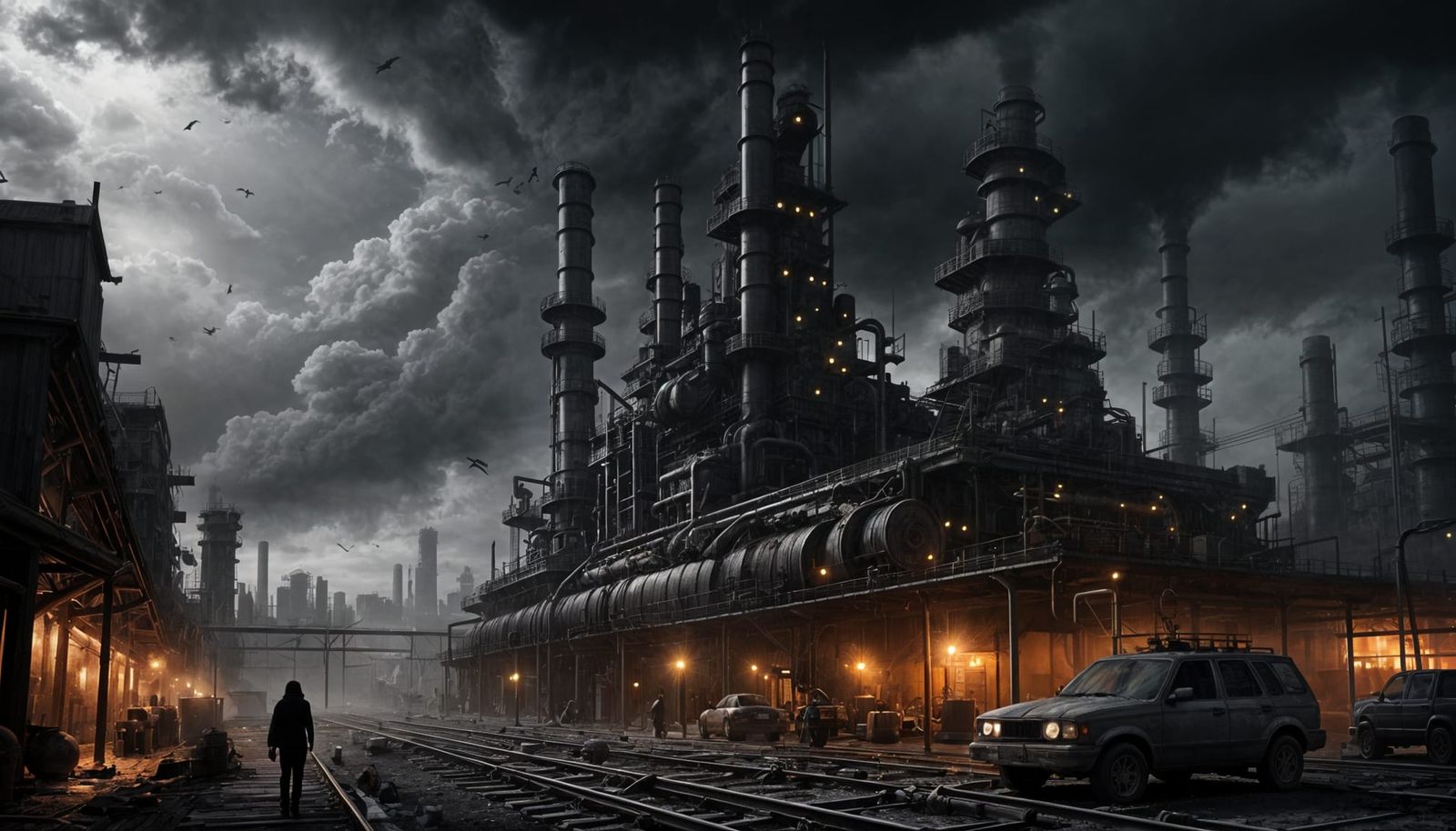 Dark Academia Refinery Dominates Cityscape in Hyper-Realisti...