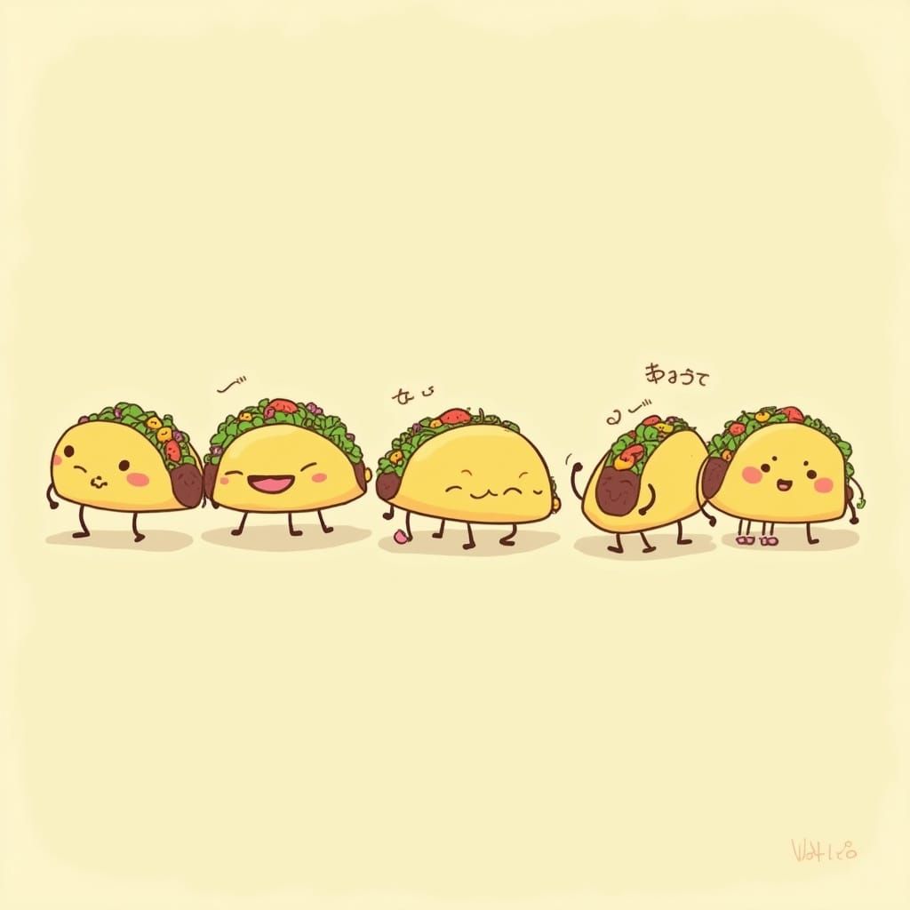 Whimsical Kawaii Tacos in Playful Colours