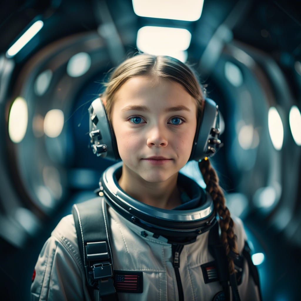 Cute Teen Pilot in Flight Suit: Sharp Focus