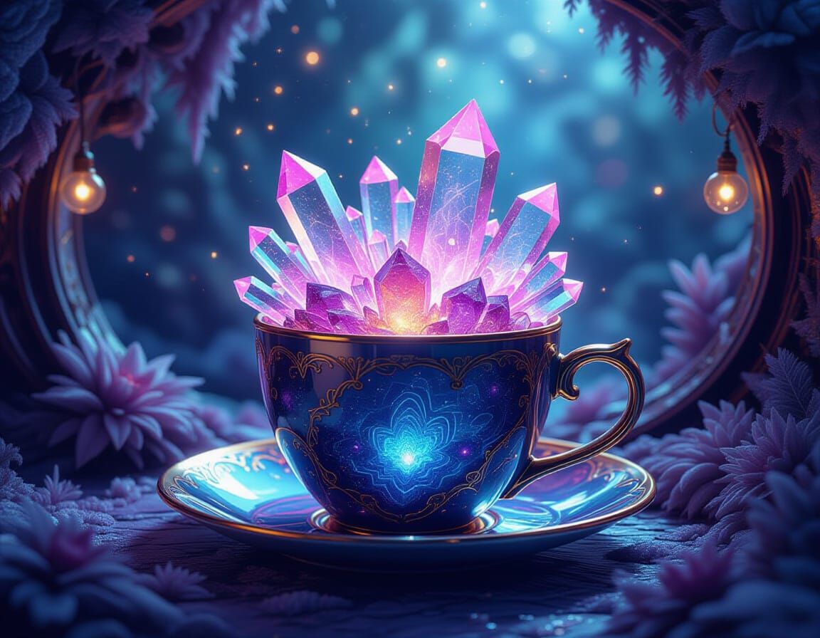 Crystal Arcology in Teacup: A Teslapunk Dreamscape
