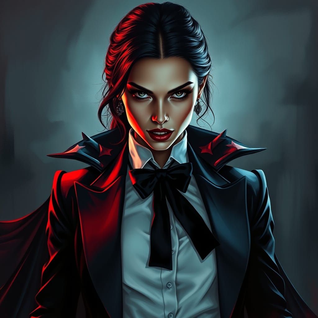 Sophisticated Vampire Countess in Dark Romantic Style