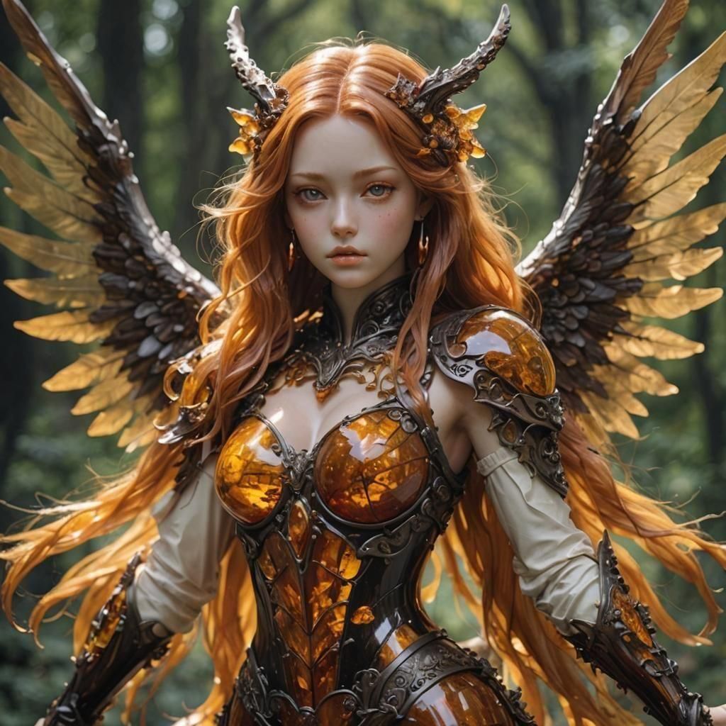 Amber sculpture Angelic figure