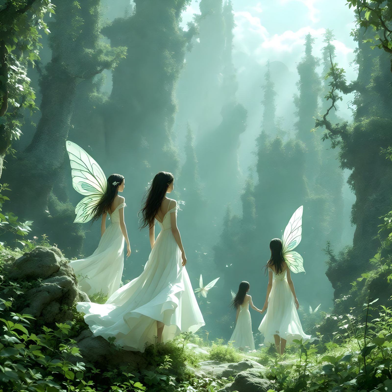 Ethereal Butterfly Women on Alien Planet