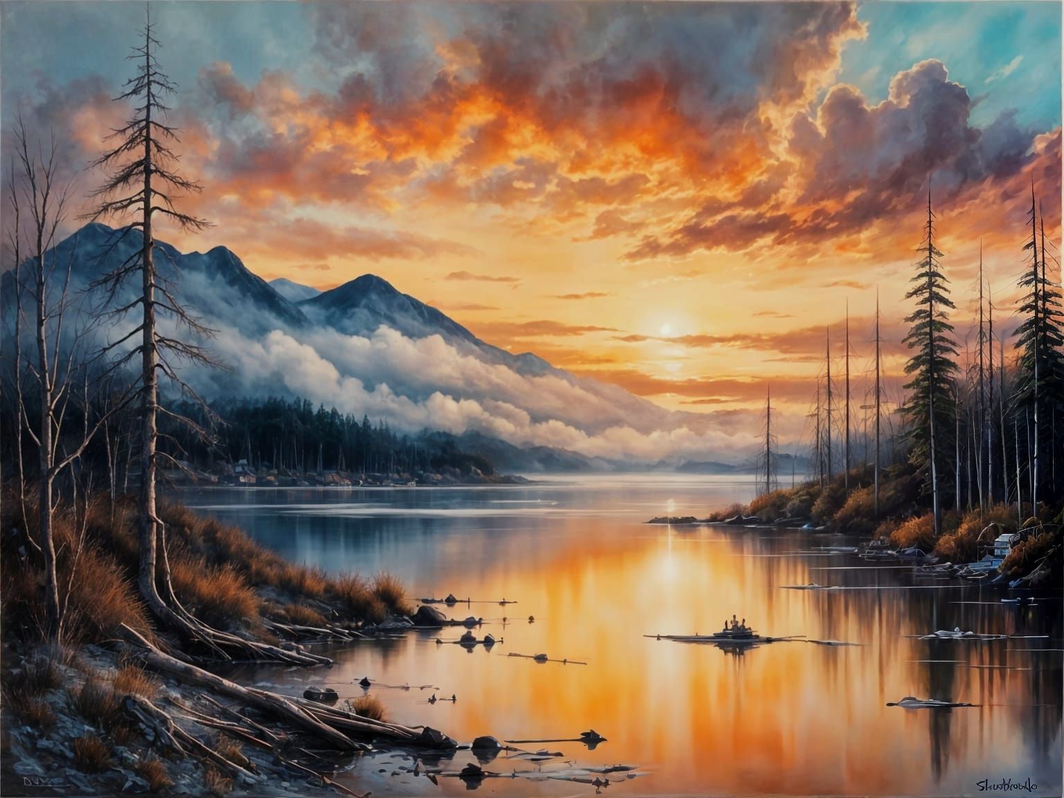 Morning mist on the mountains