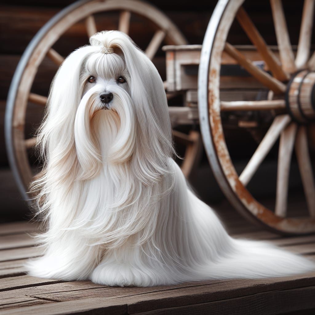 Majestic Longhaired Coton de Tulear with Silky Coat