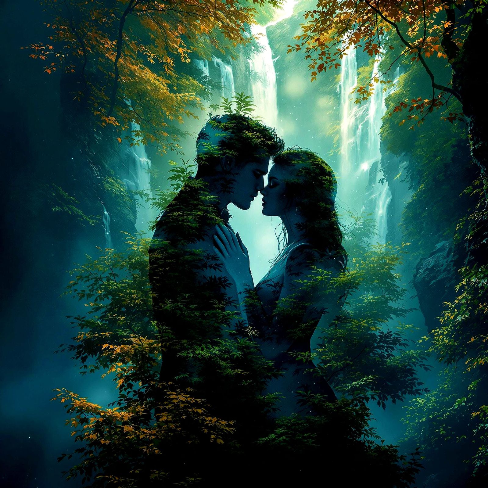 Ethereal Forest Lovers in Dark Fantasy