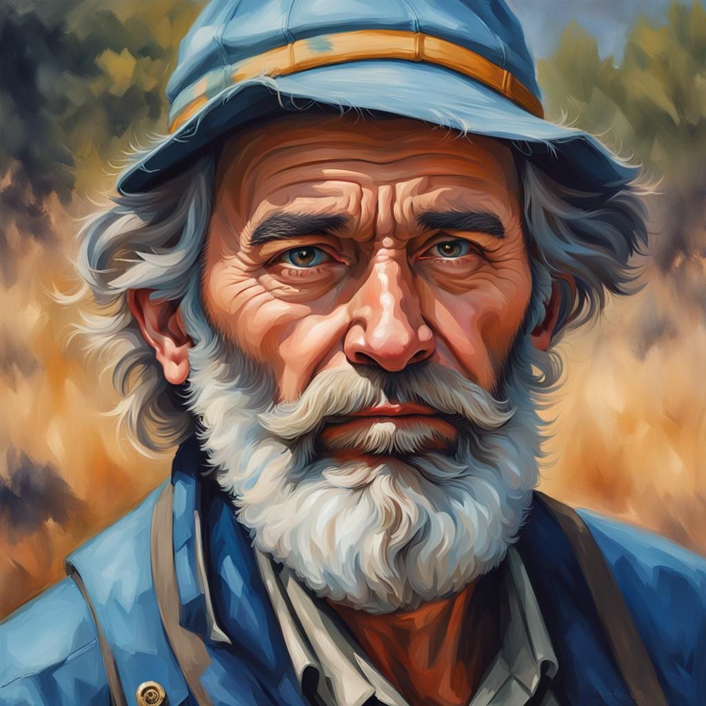 Italian Geologist Portrait with Blue Butterfly