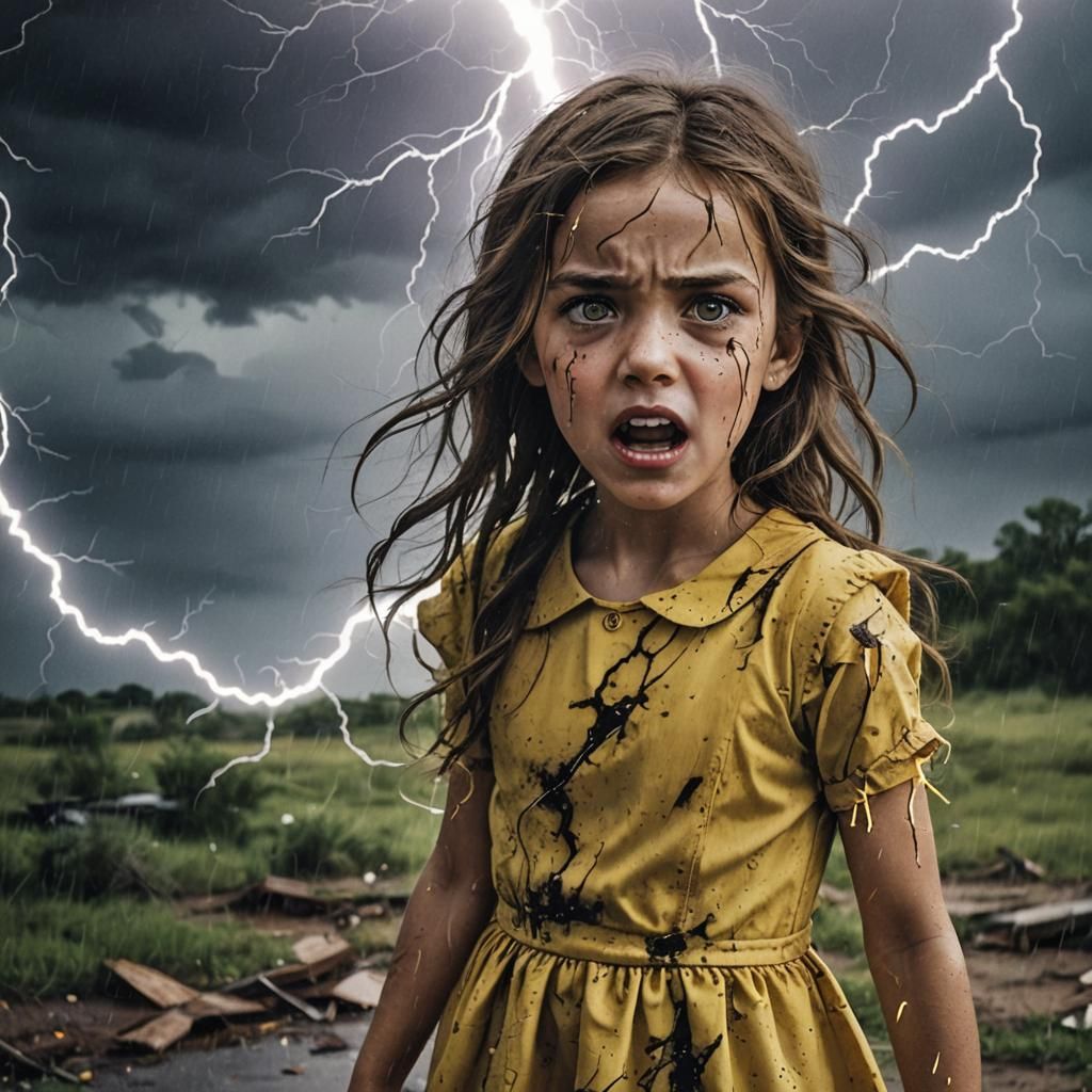 Girl Struck by Lightning with Yellow Eyes