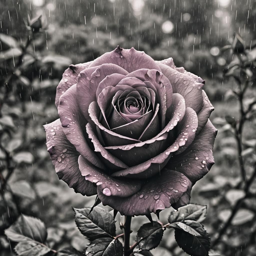 Rose in Dark Garden: Symbol of Hope and Healing