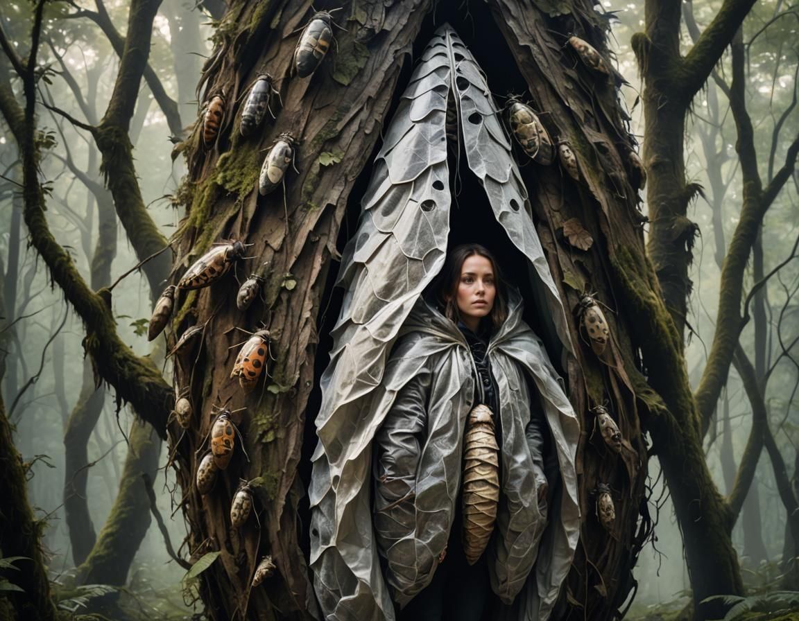 Eerie Moth-Woman Emerges in a Strange Forest