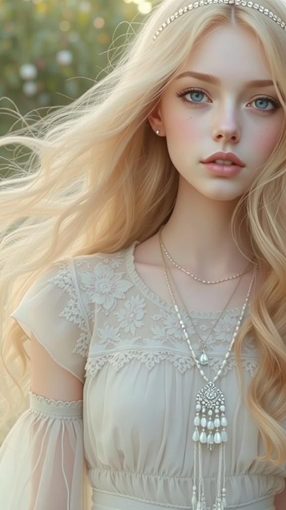 Bohemian Woman with Hourglass Figure in Dreamscape