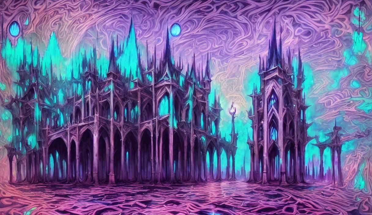 Atompunk Cityscape: Retrofuturistic Cosmic Night in Holograp...