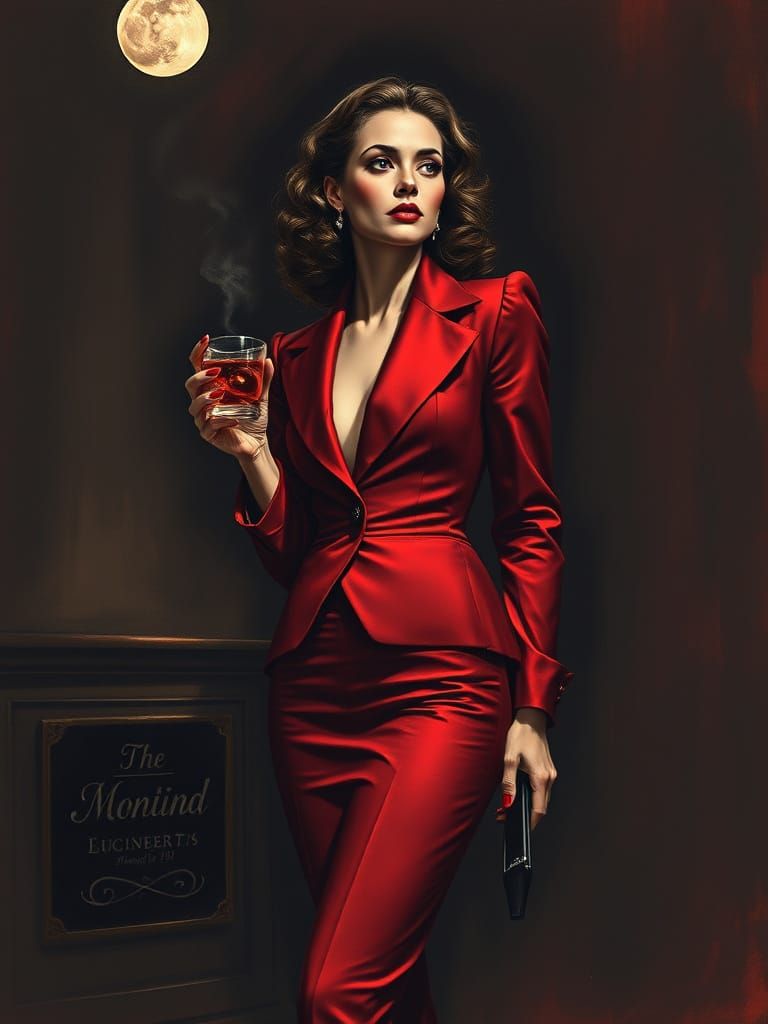 Seductive Woman in Noir Style, Hyperrealistic Portrait with ...