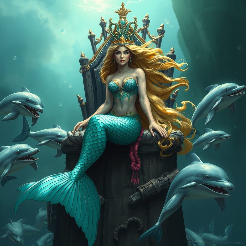Mermaid Queen Reigns Supreme in Shipwreck Throne