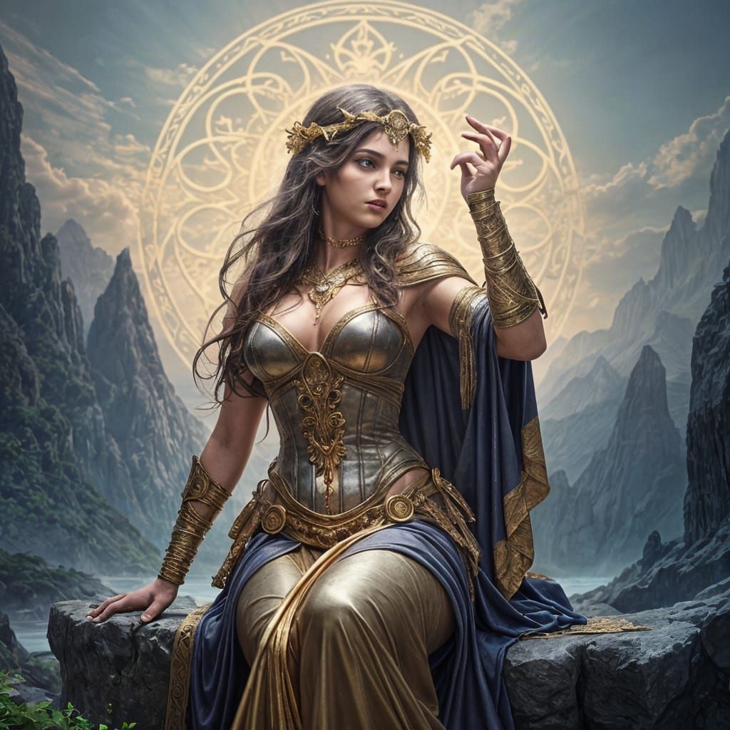Aphrodite on Mount Olympus: Dark Fantasy Concept Art