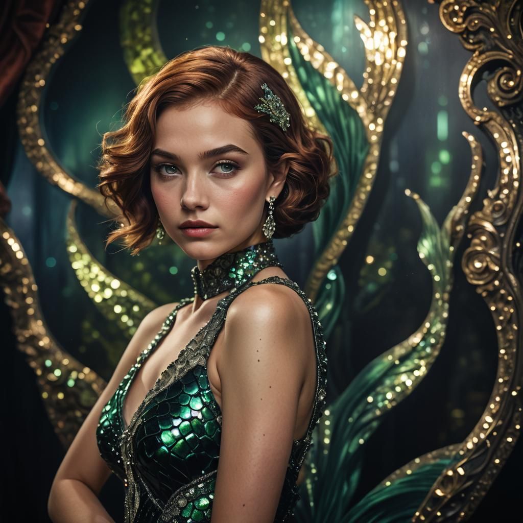 Crystal Mermaid Gown in Ornate Ballroom