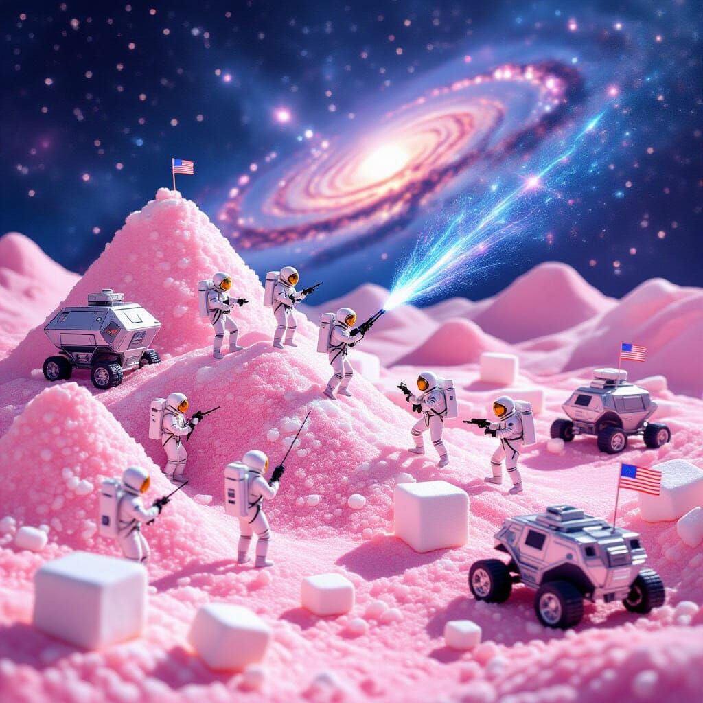 Surreal Space Colony on Candy Planet Macro Photo