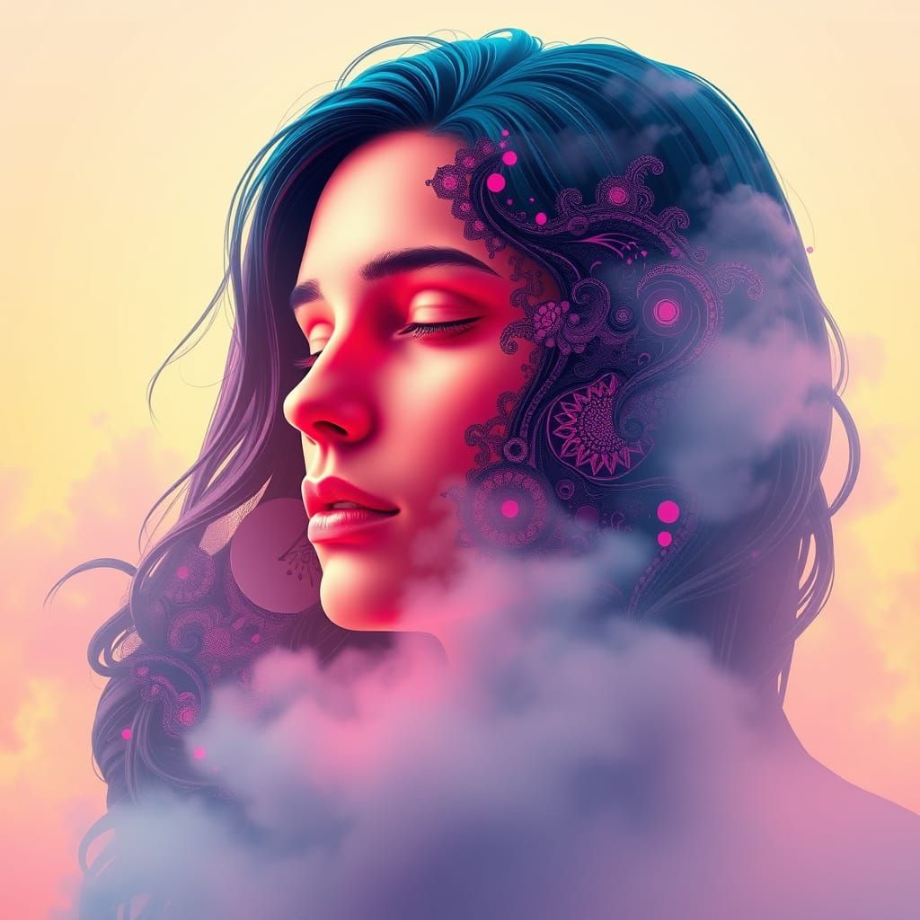 Morning Persona in Futuristic Digital Art Style