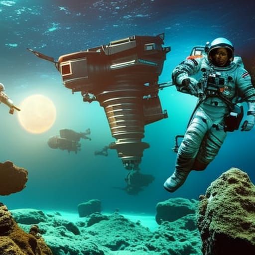 Astronauts on the bottom of the sea