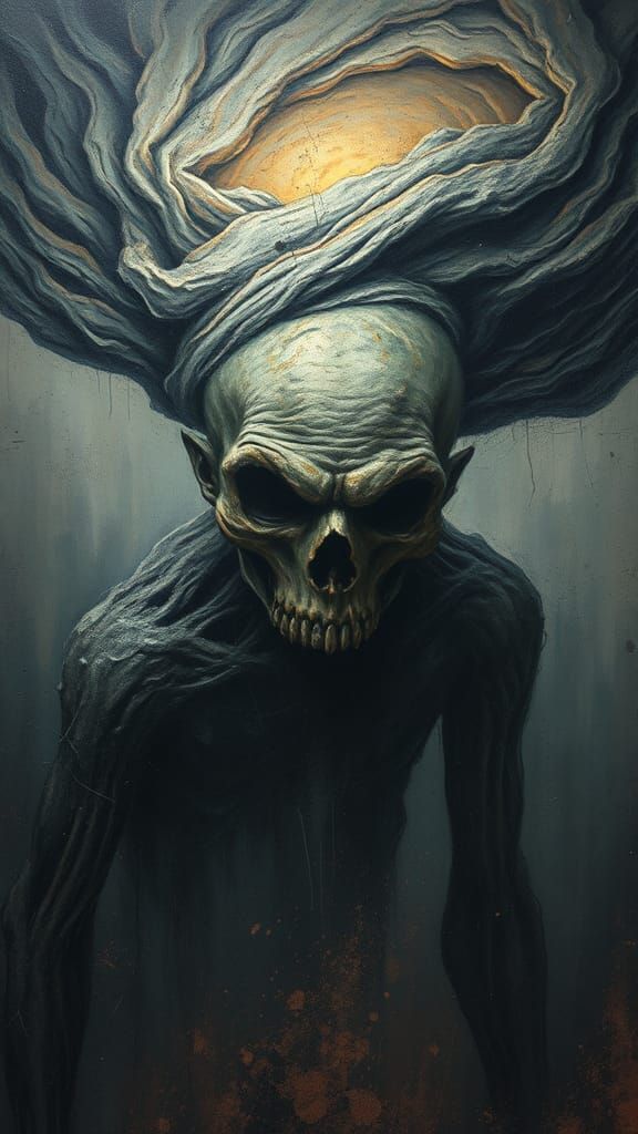 Tormented Wraith in Spectral Tornado, Expressionist Style