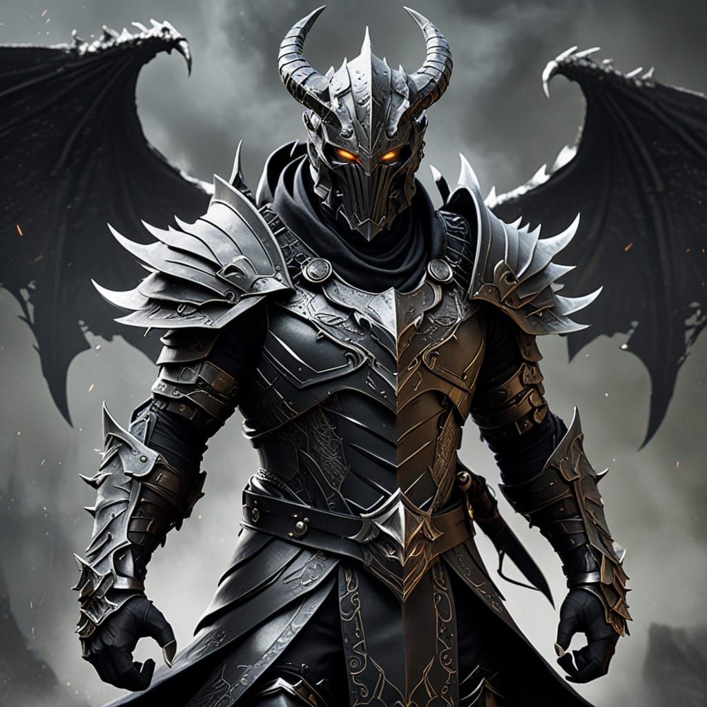 Shadow God Roblox Avatar in Dark Metallic Armor