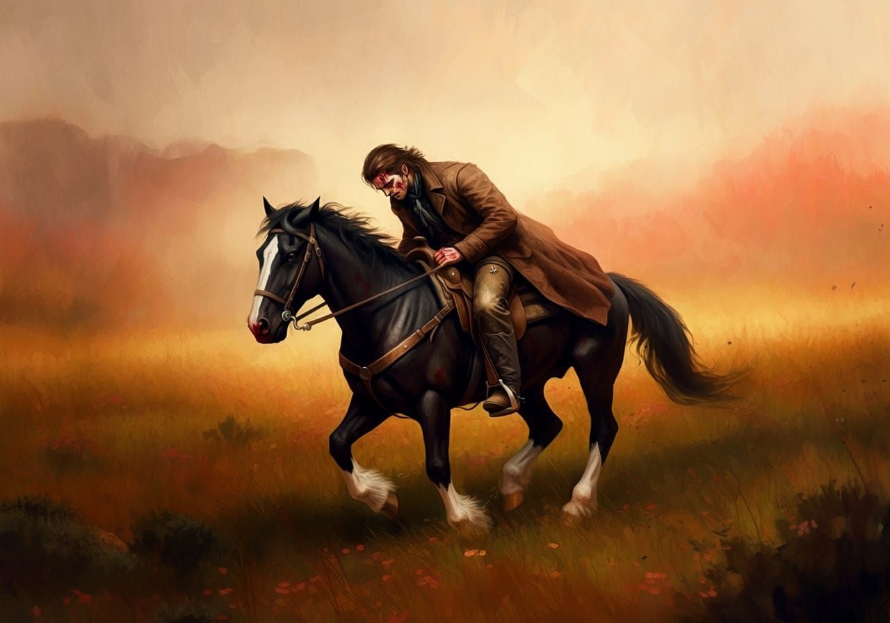 Western Outlaw in Warm Watercolor Light