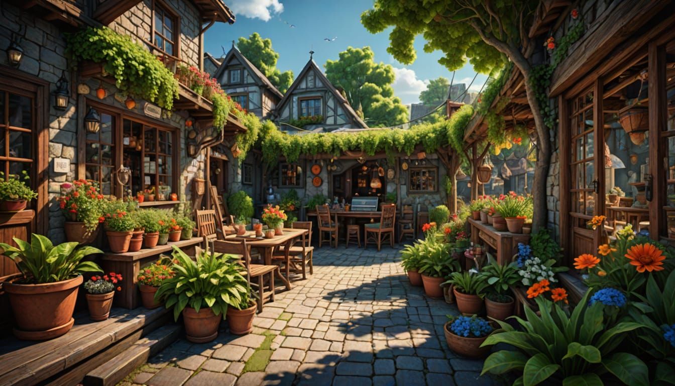 Tachisme Summer Acrylic Painting in HDR