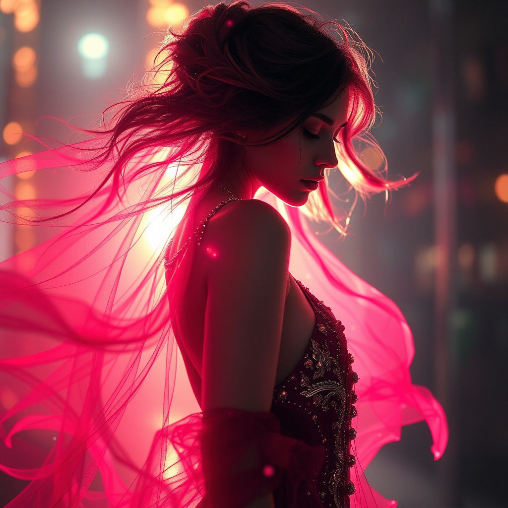 Ethereal Goddess in Vibrant Alcohol Ink