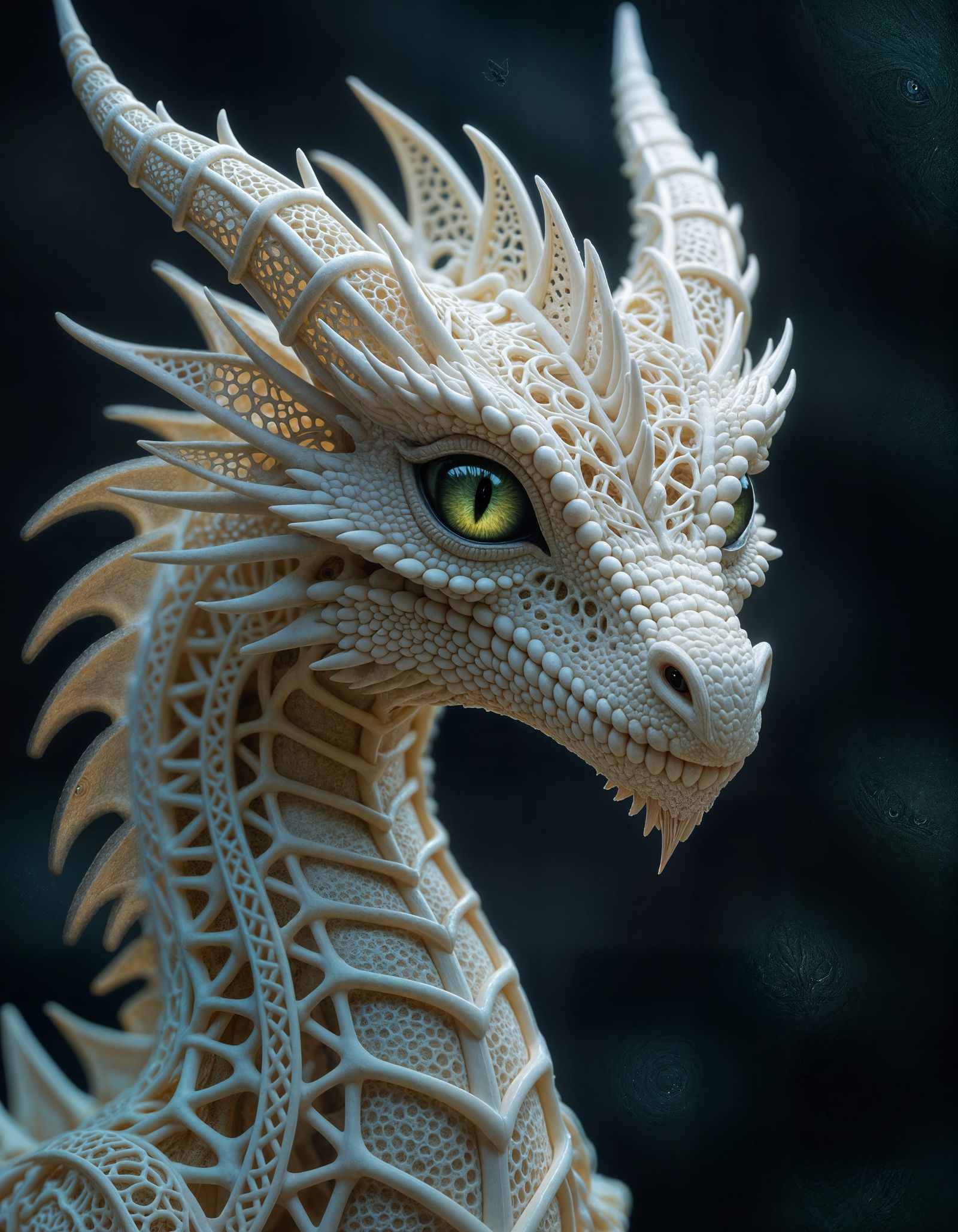 Mega Detailed Dragon Emerging From Darkness