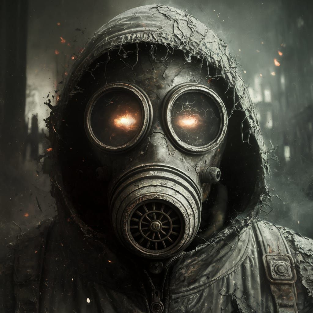 Surreal, Post-Apocalyptic Scene in Chiaroscuro Oil/Acrylic P...