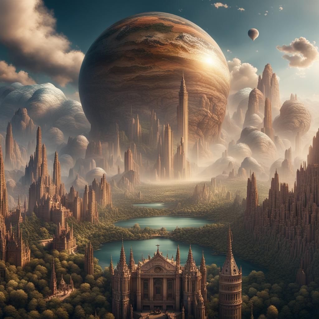 Cinematic Digital Painting: Flat Earth Concept