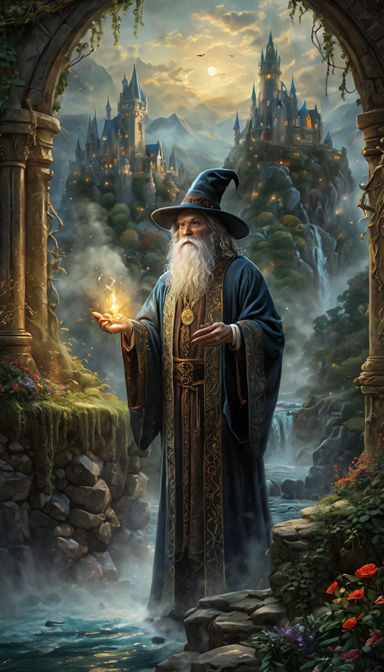 Magician Tarot Card in Lord of the Rings Style